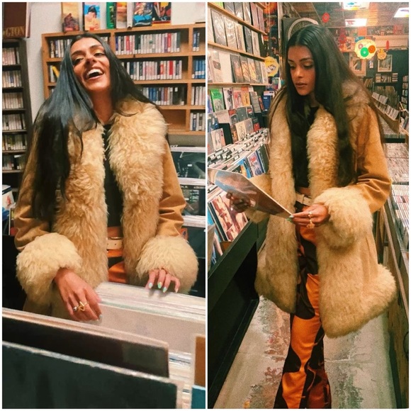 🎸  PENNY LANE COAT FREE PEOPLE VINTAGE ROSE BOWL CIRCA 1970’S🤘🏽 - Picture 3 of 14